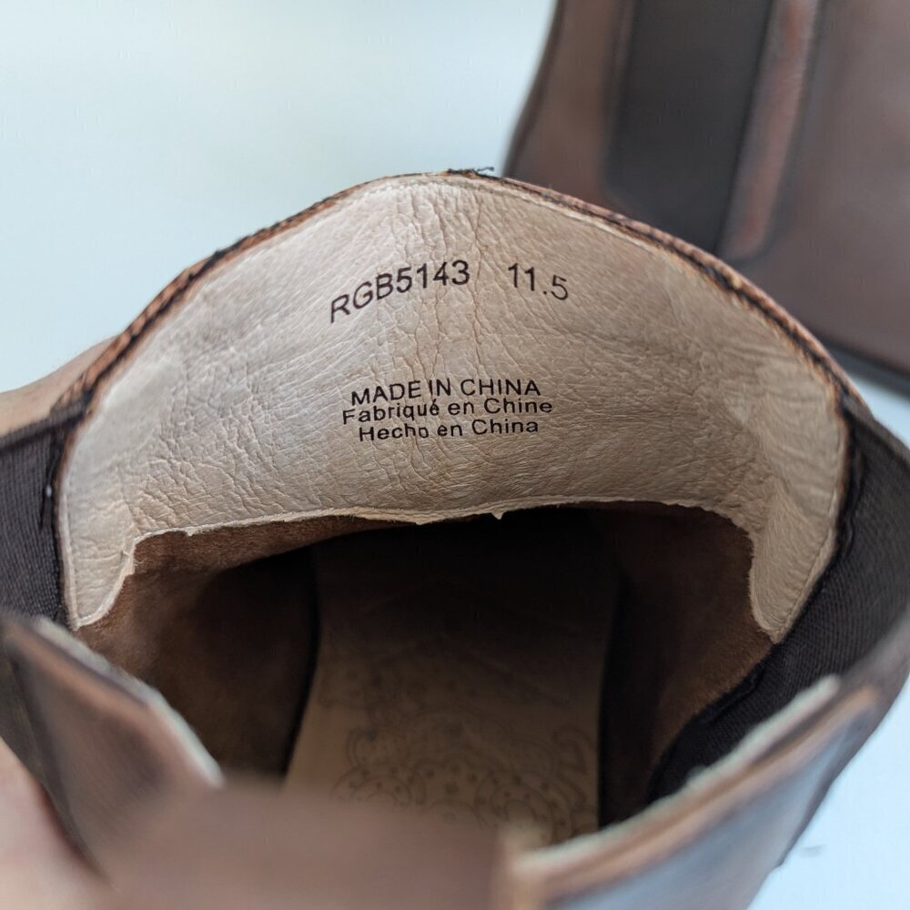 NEW Robert Graham Leather Chelsea Boot Size 11.5 Brown RGB5143 - Picture 3 of 8